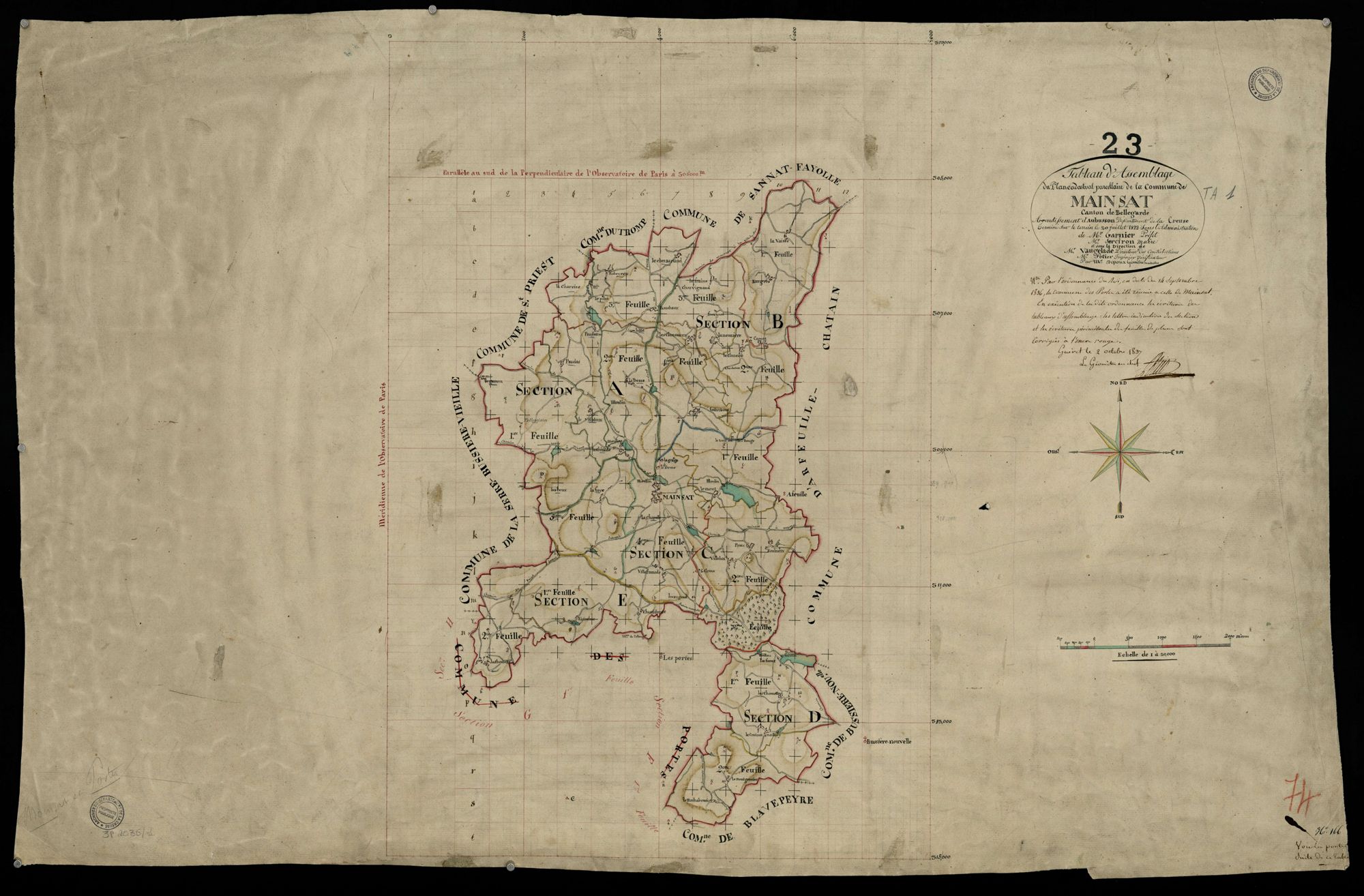 Mainsat - Plan parcellaire communal