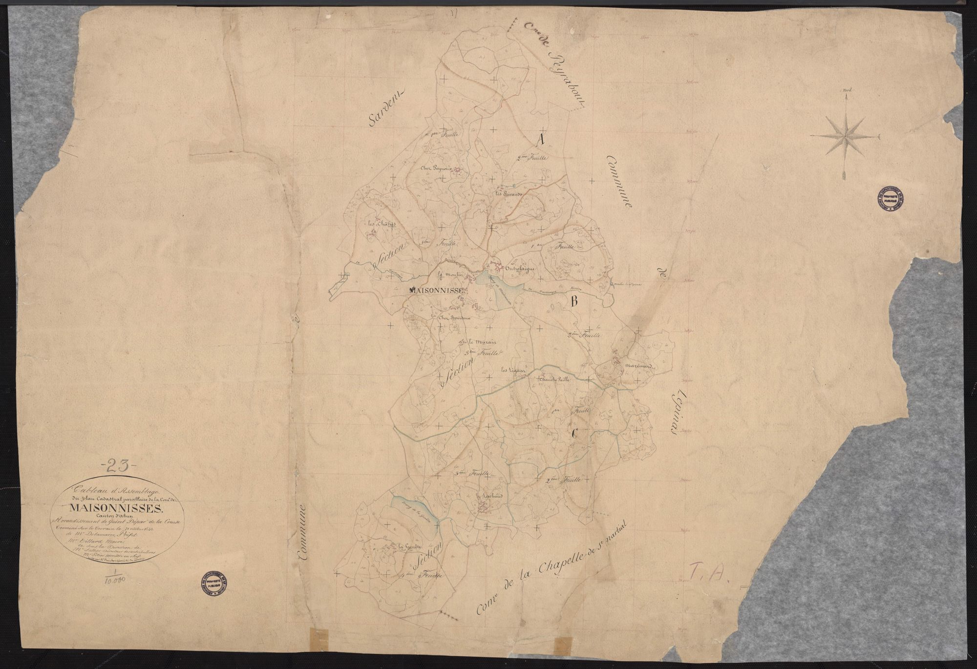 Maisonnisses - Plan parcellaire communal
