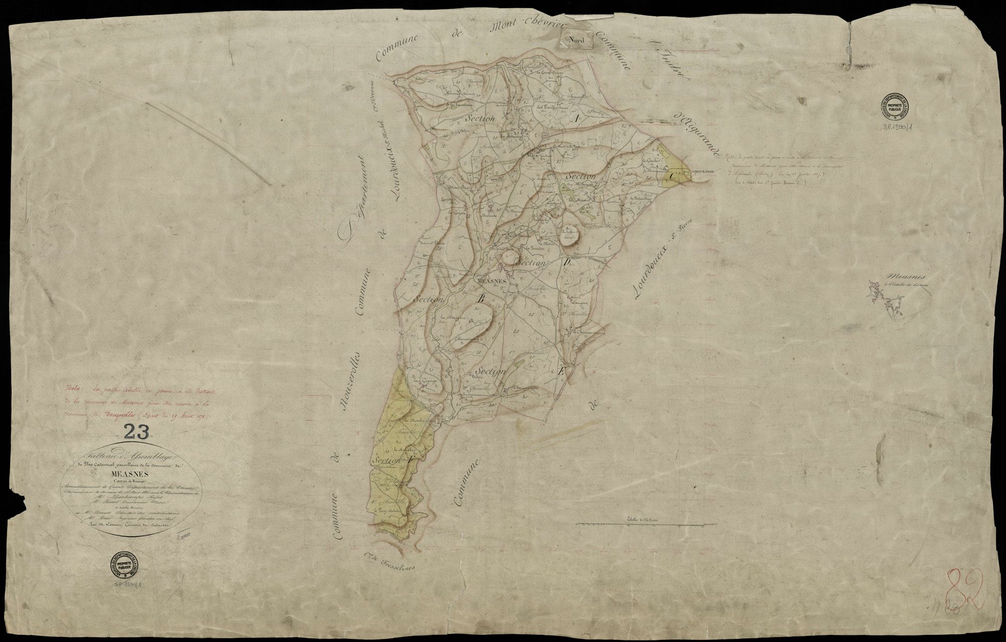 Méasnes - Plan parcellaire communal