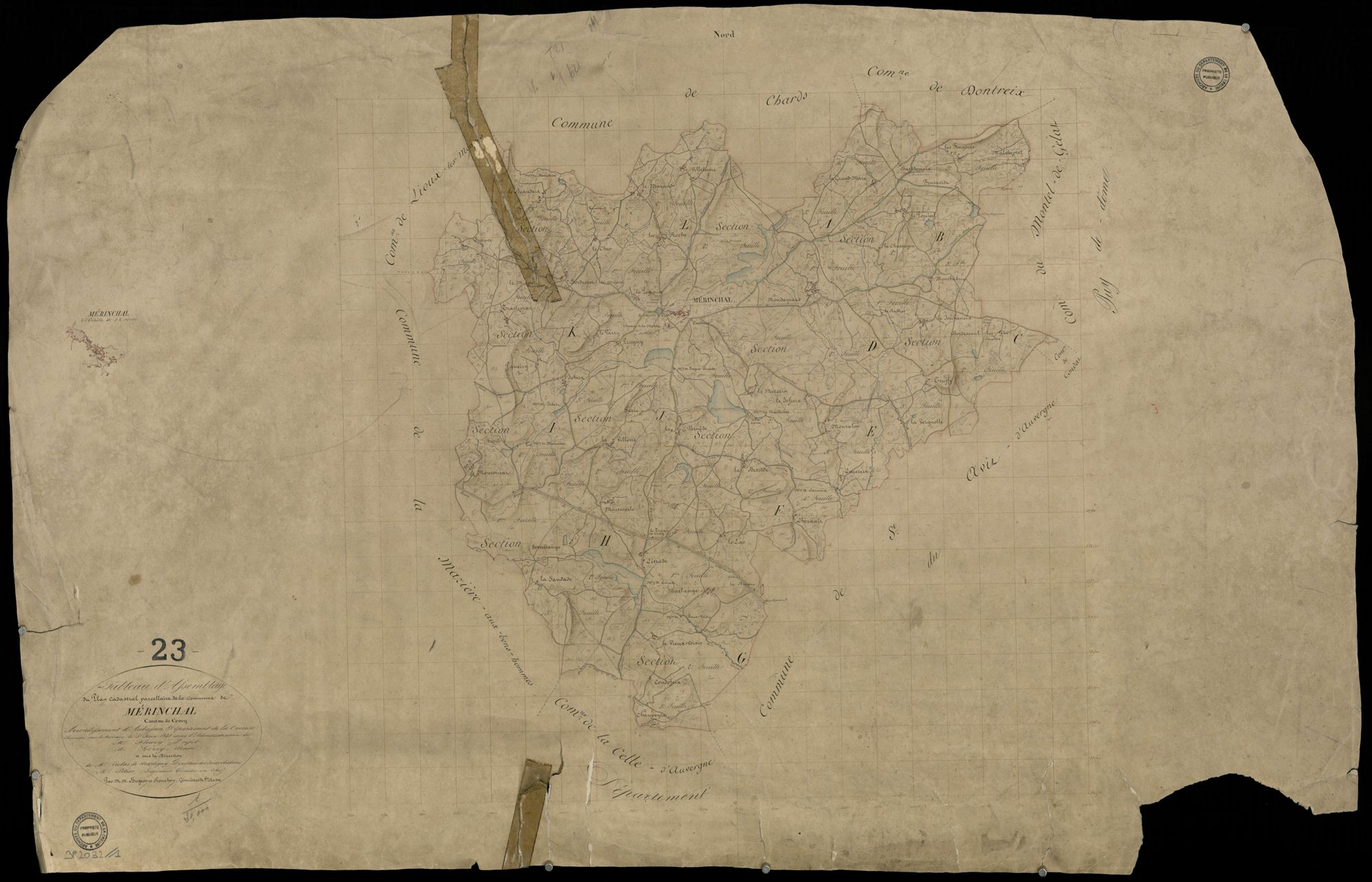 Mérinchal - Plan parcellaire communal