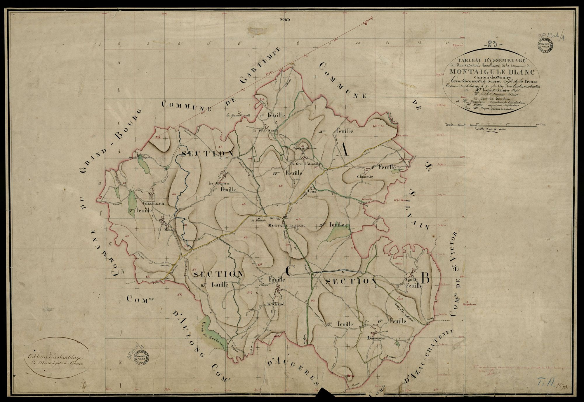 Montaigut-le-Blanc - Plan parcellaire communal