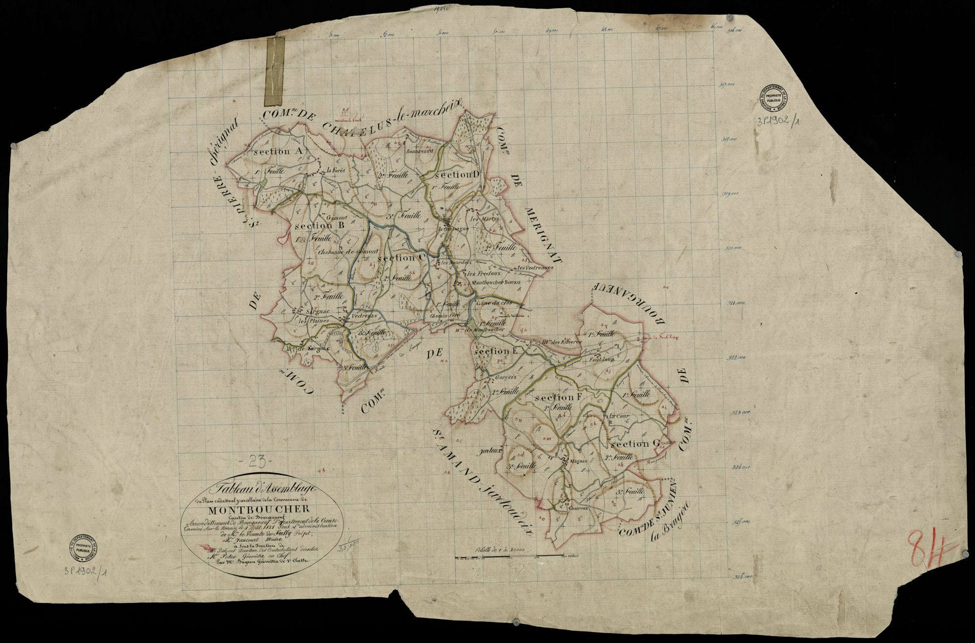 Montboucher - Plan parcellaire communal