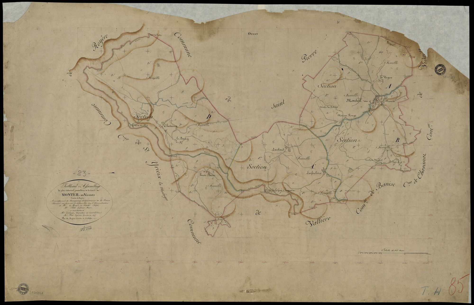 Le Monteil-au-Vicomte - Plan parcellaire communal