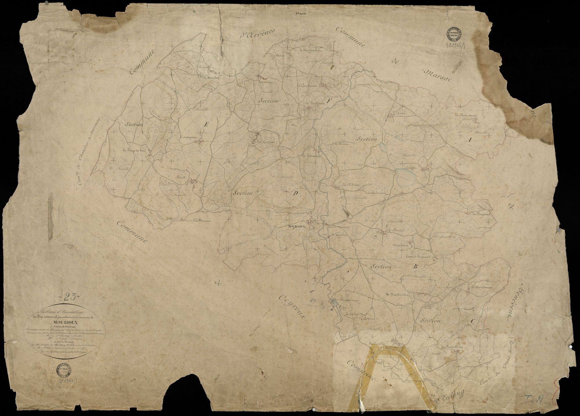 Mourioux-Vieilleville - Plan parcellaire communal