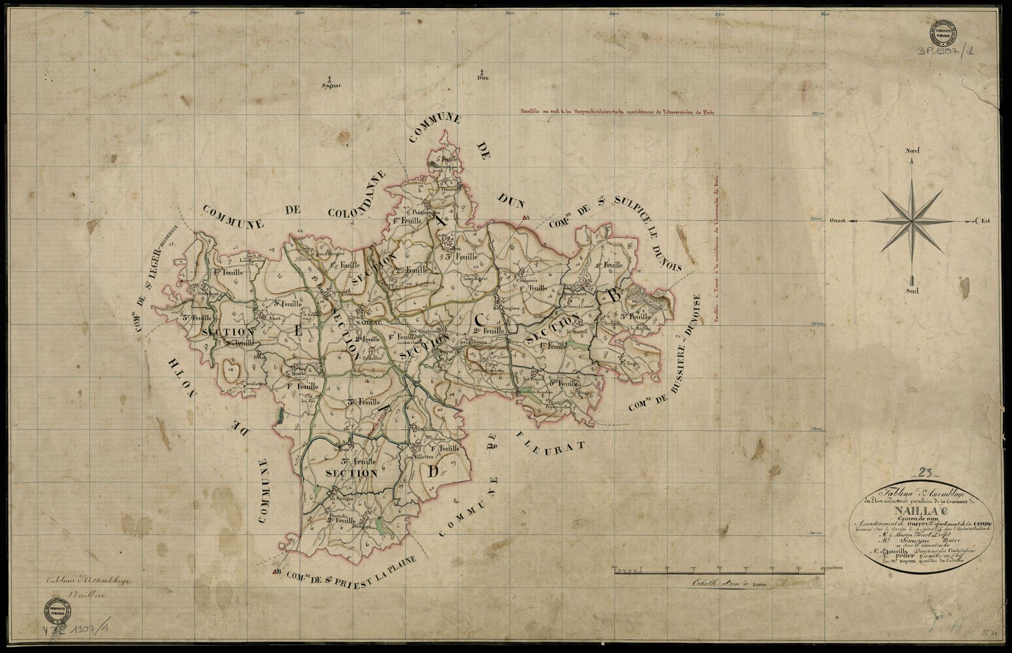 Naillat - Plan parcellaire communal