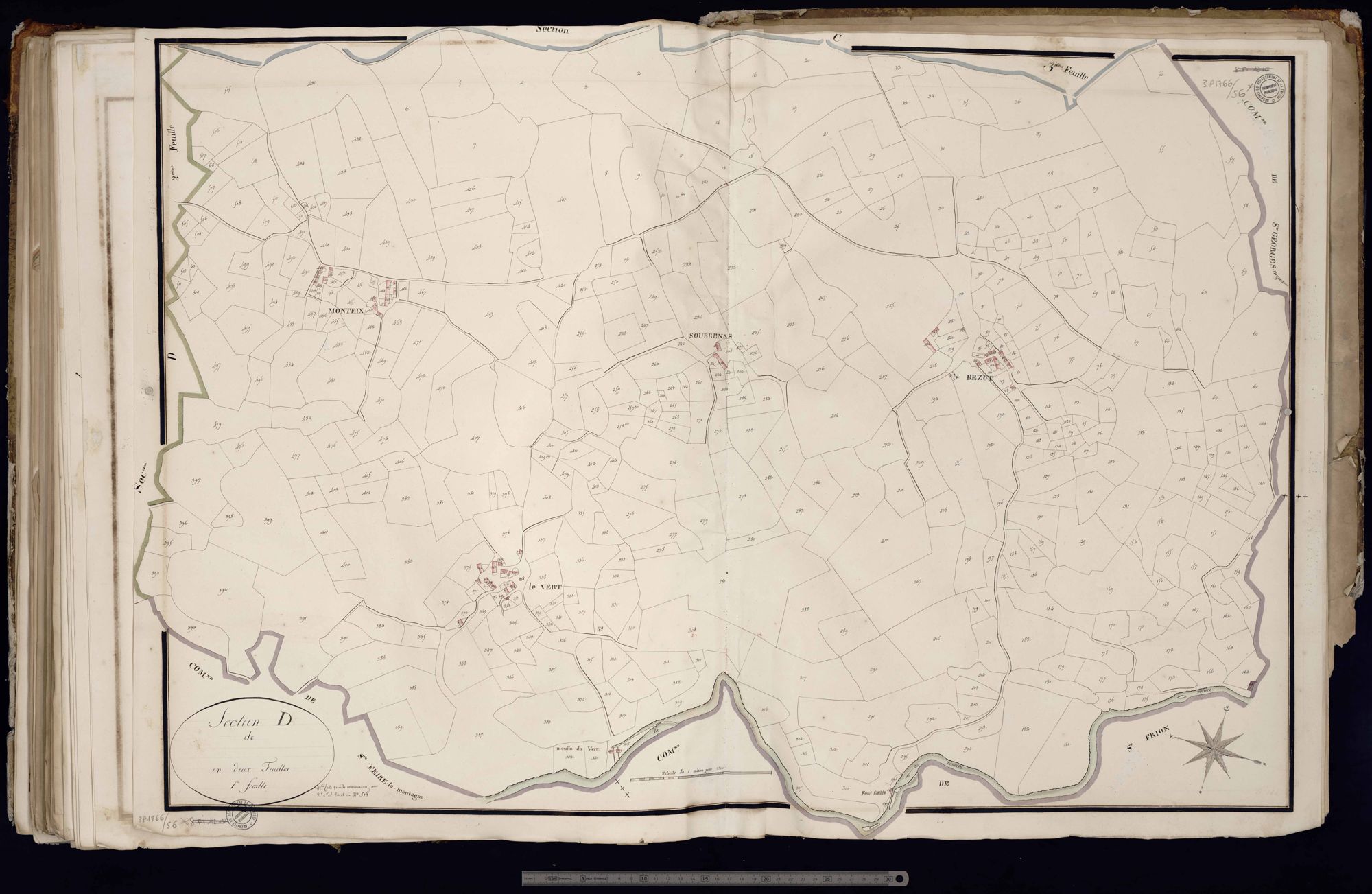 Néoux - Section D : Monteix, Le Vert, Le Bèzut (1ère feuille)