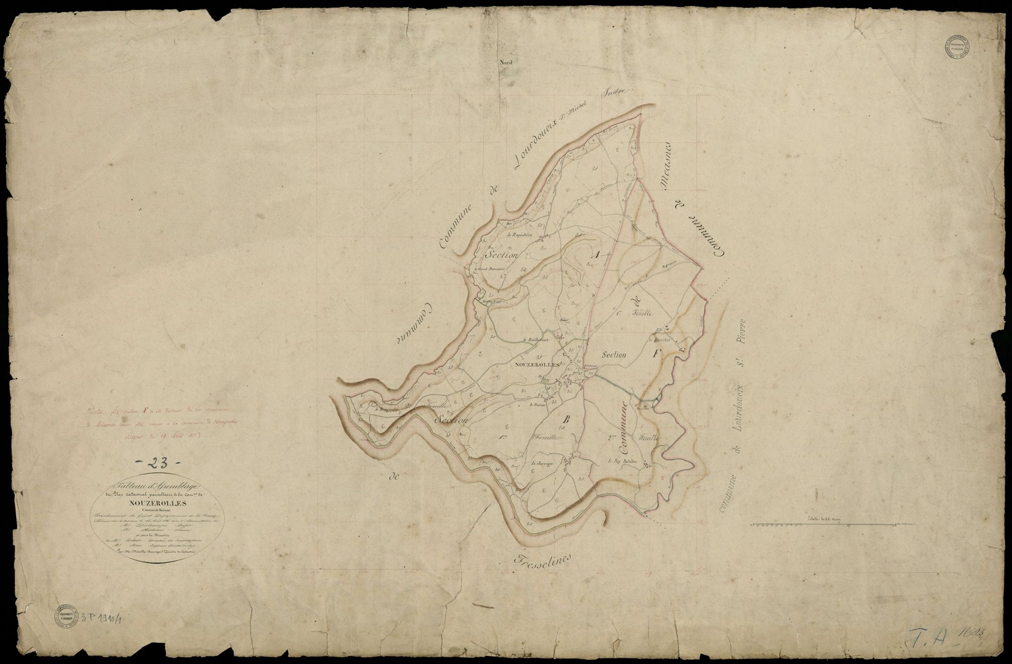Nouzerolles - Plan parcellaire communal