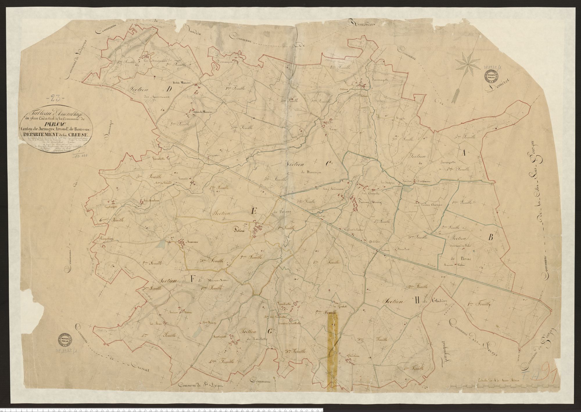 Parsac - Plan parcellaire communal