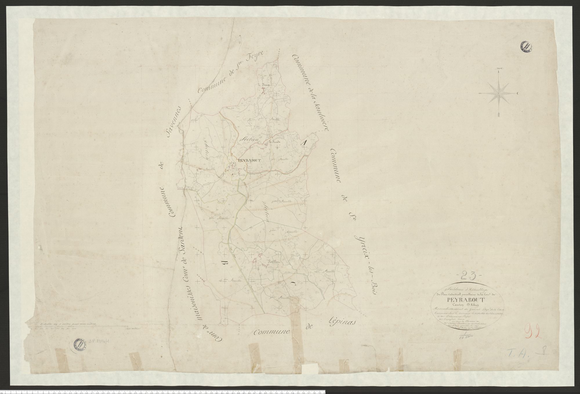 Peyrabout - Plan parcellaire communal