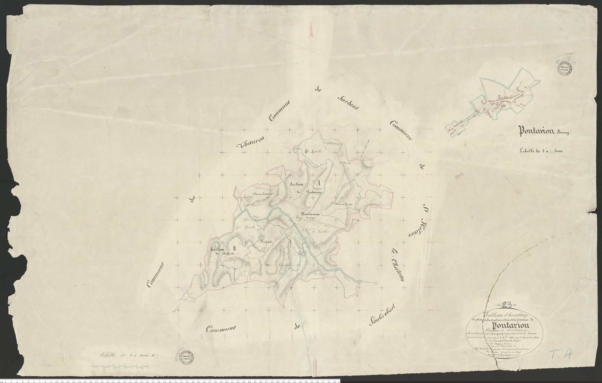 Pontarion - Plan parcellaire communal