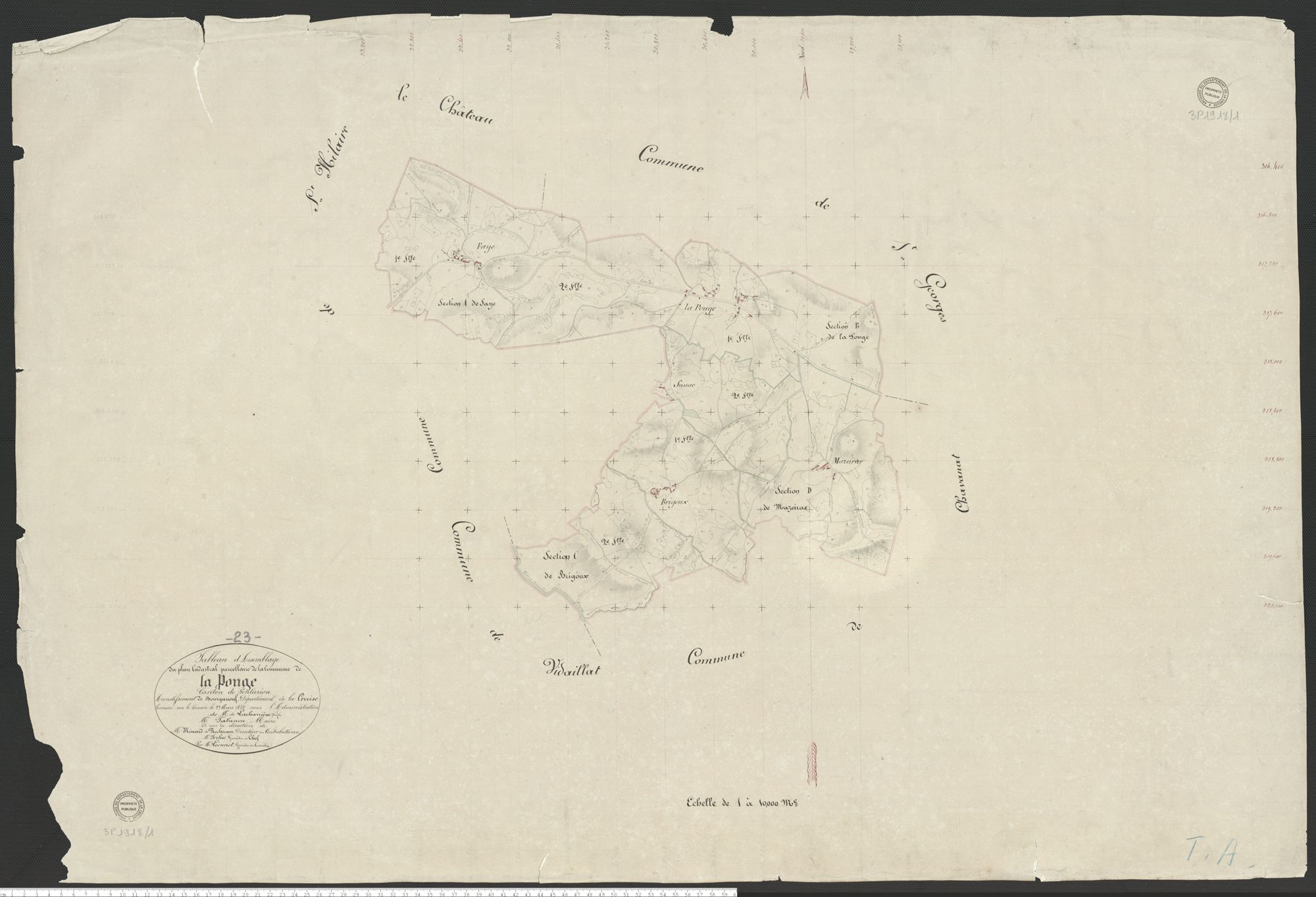 La Pouge - Plan parcellaire communal