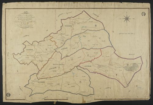Poussanges - Plan parcellaire communal