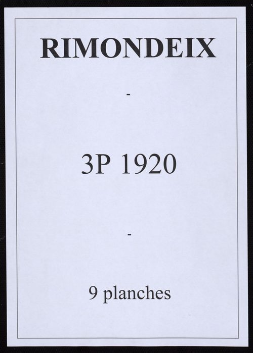 Rimondeix - Plan parcellaire communal