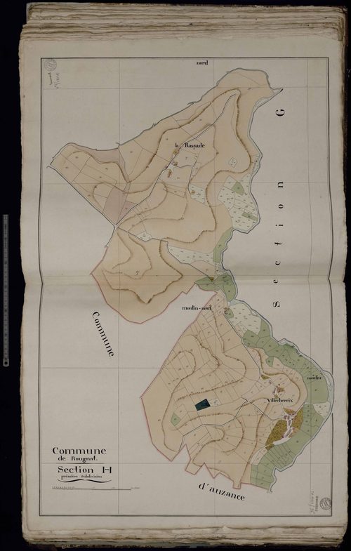Rougnat - Section H : La Rassade, Moulin-Neuf (1ère feuille)