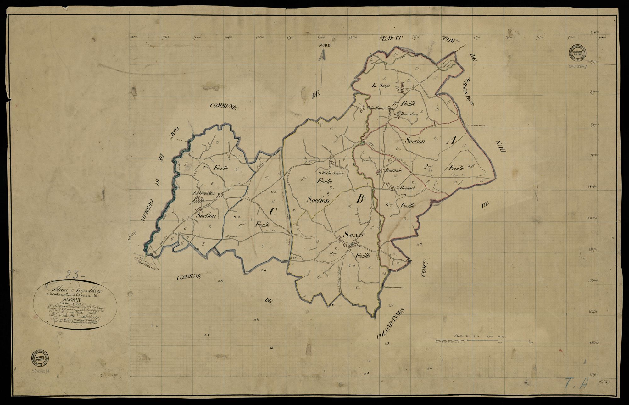 Sagnat - Plan parcellaire communal