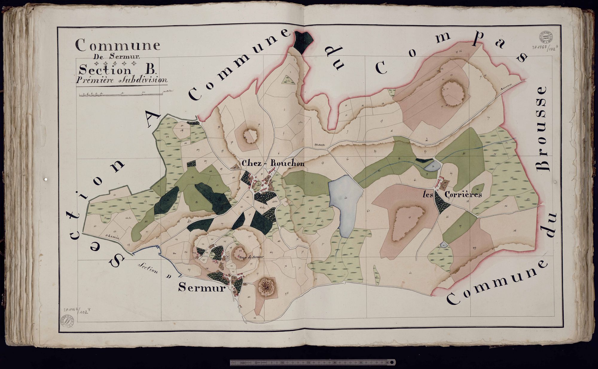 Sermur - Section B: Sermur, Les Corrières (1ère feuille)