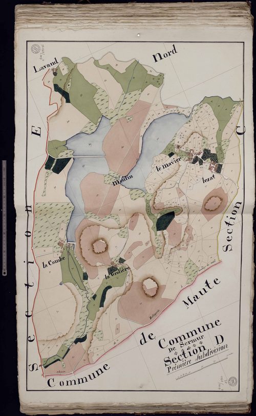 Sermur - Section D : Le Mavier, La Grolière, Lezat, La Combe (1ère feuille)