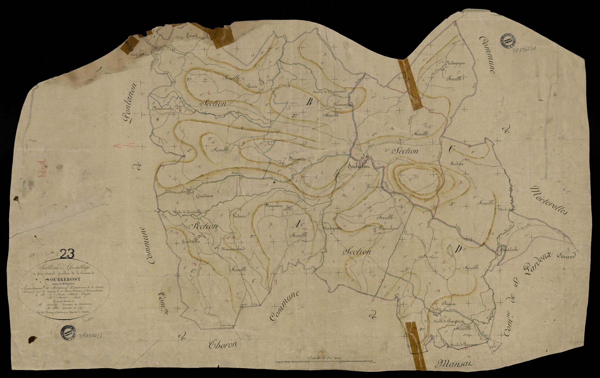 Soubrebost - Plan parcellaire communal