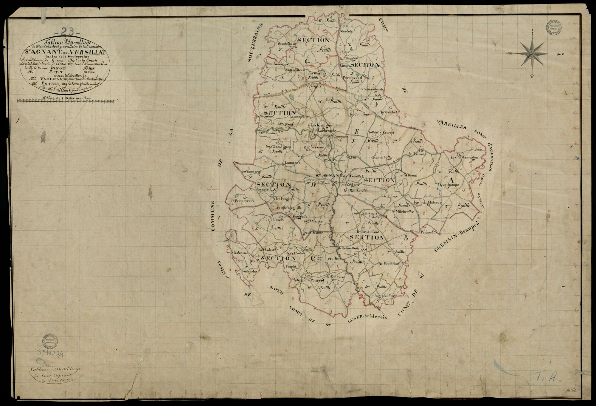 Saint-Agnant-de-Versillat - Plan parcellaire communal