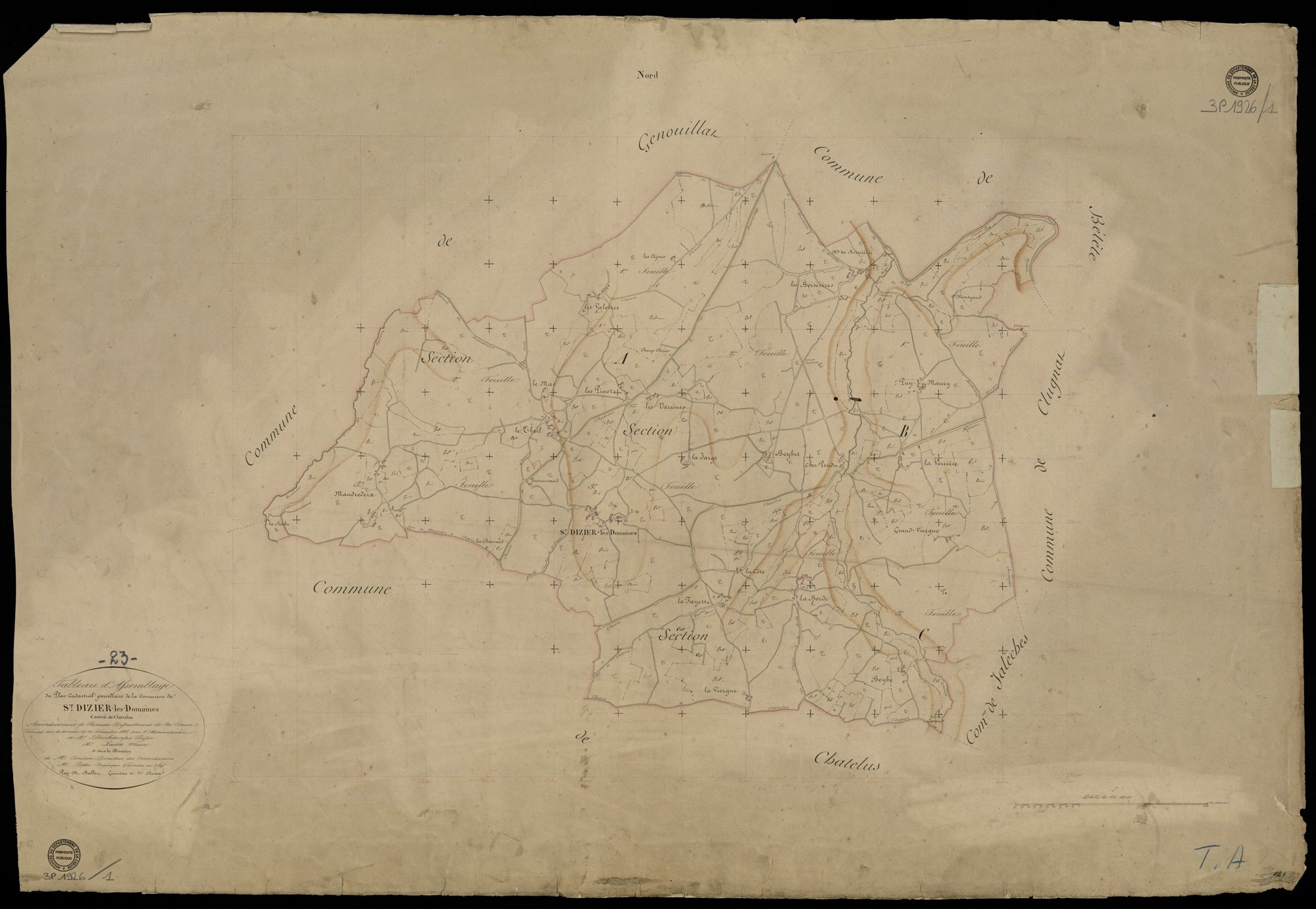 Saint-Dizier-les-Domaines - Plan parcellaire communal