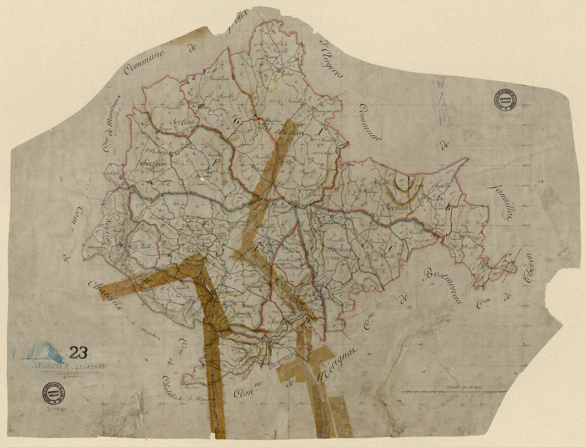 Saint-Dizier-Leyrenne - Plan parcellaire communal
