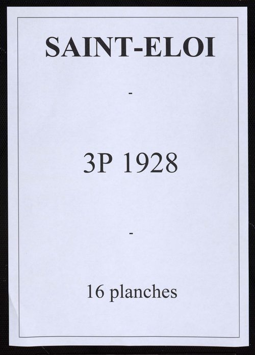 Saint-Eloi - Plan parcellaire communal