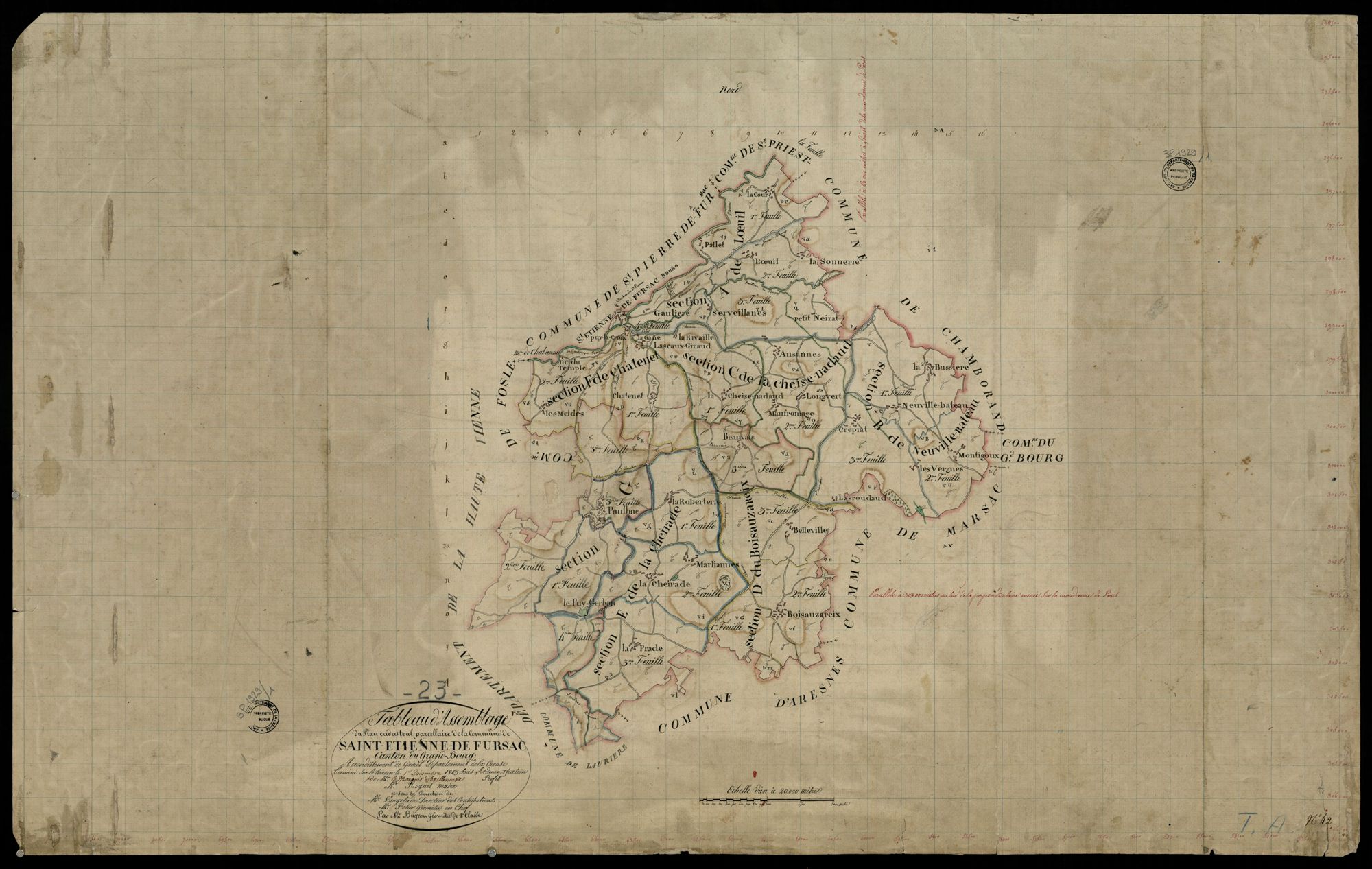 Saint-Etienne-de-Fursac - Plan parcellaire communal
