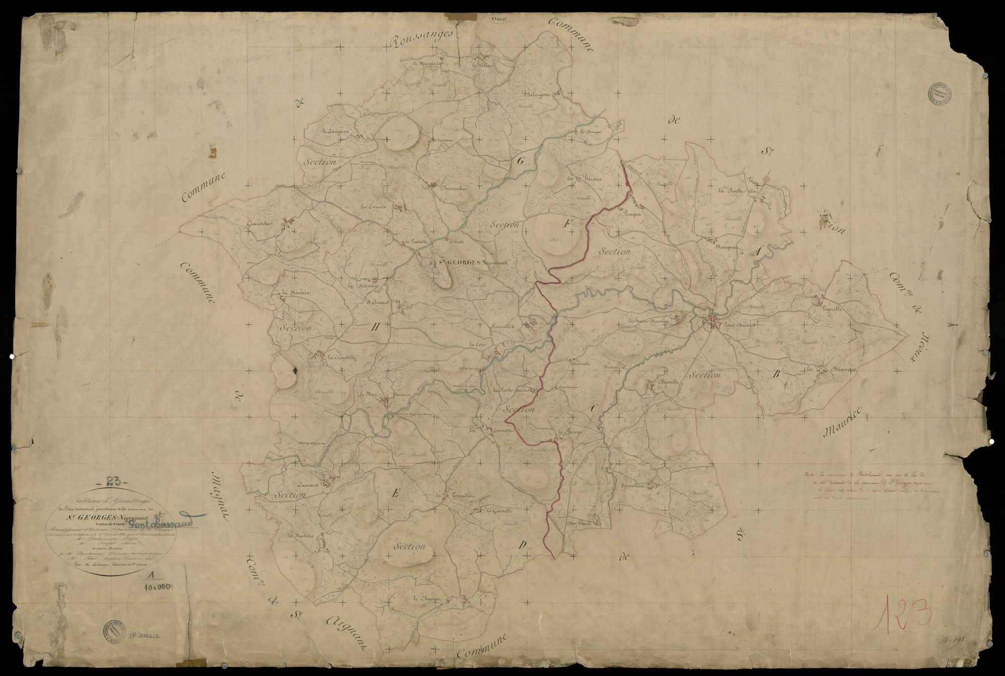 Saint-Georges-Nigremont - Plan parcellaire communal