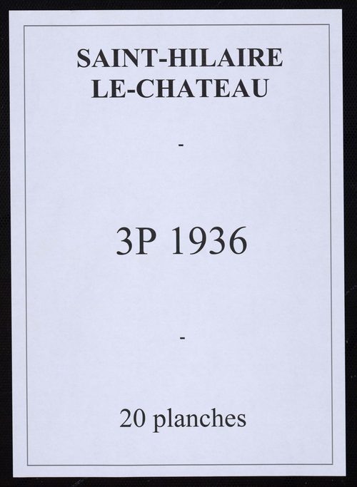Saint-Hilaire-le-Château - Plan parcellaire communal