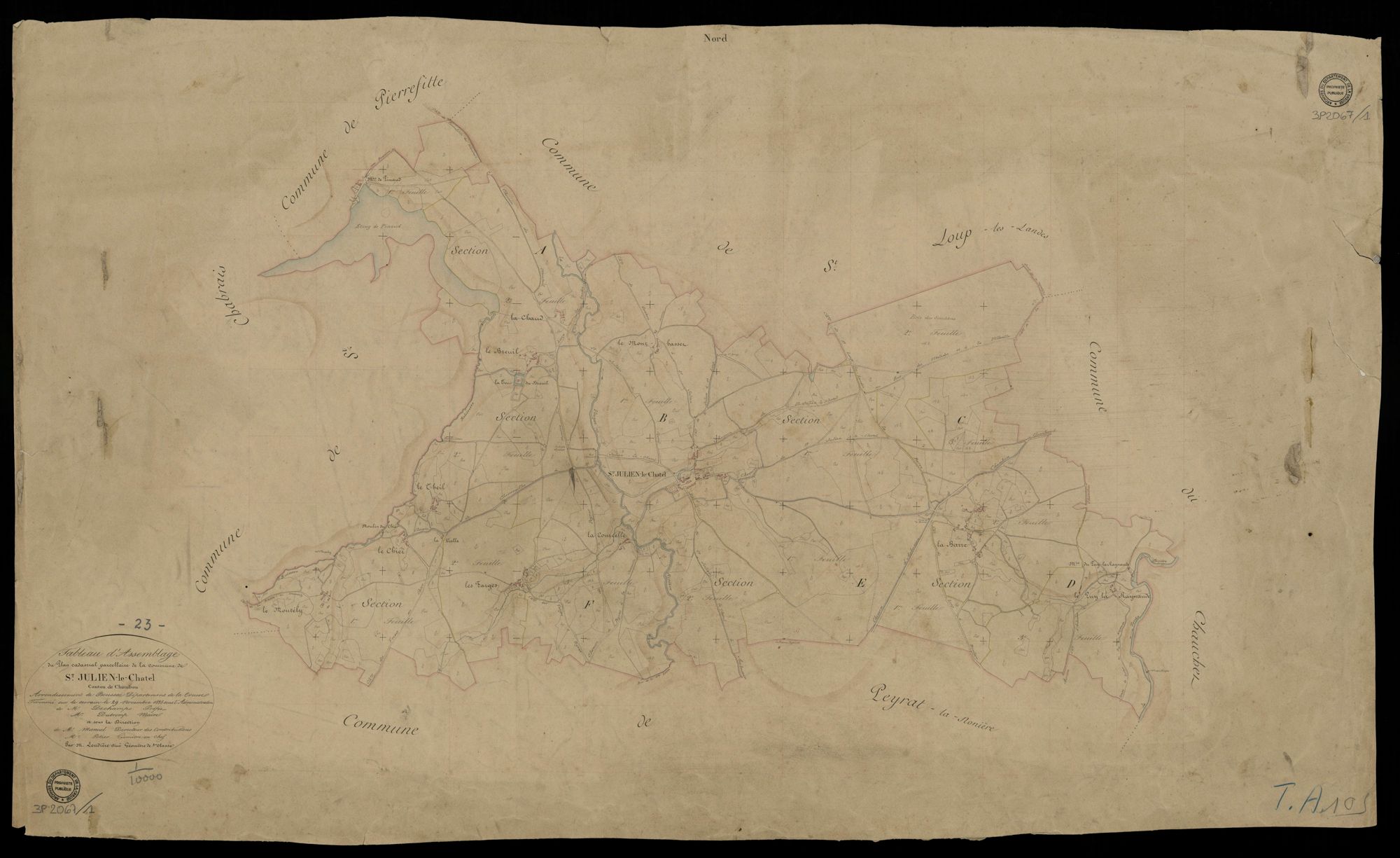 Cadastre Napol onien De Saint Julien le Ch tel Creuse Plans Anciens 