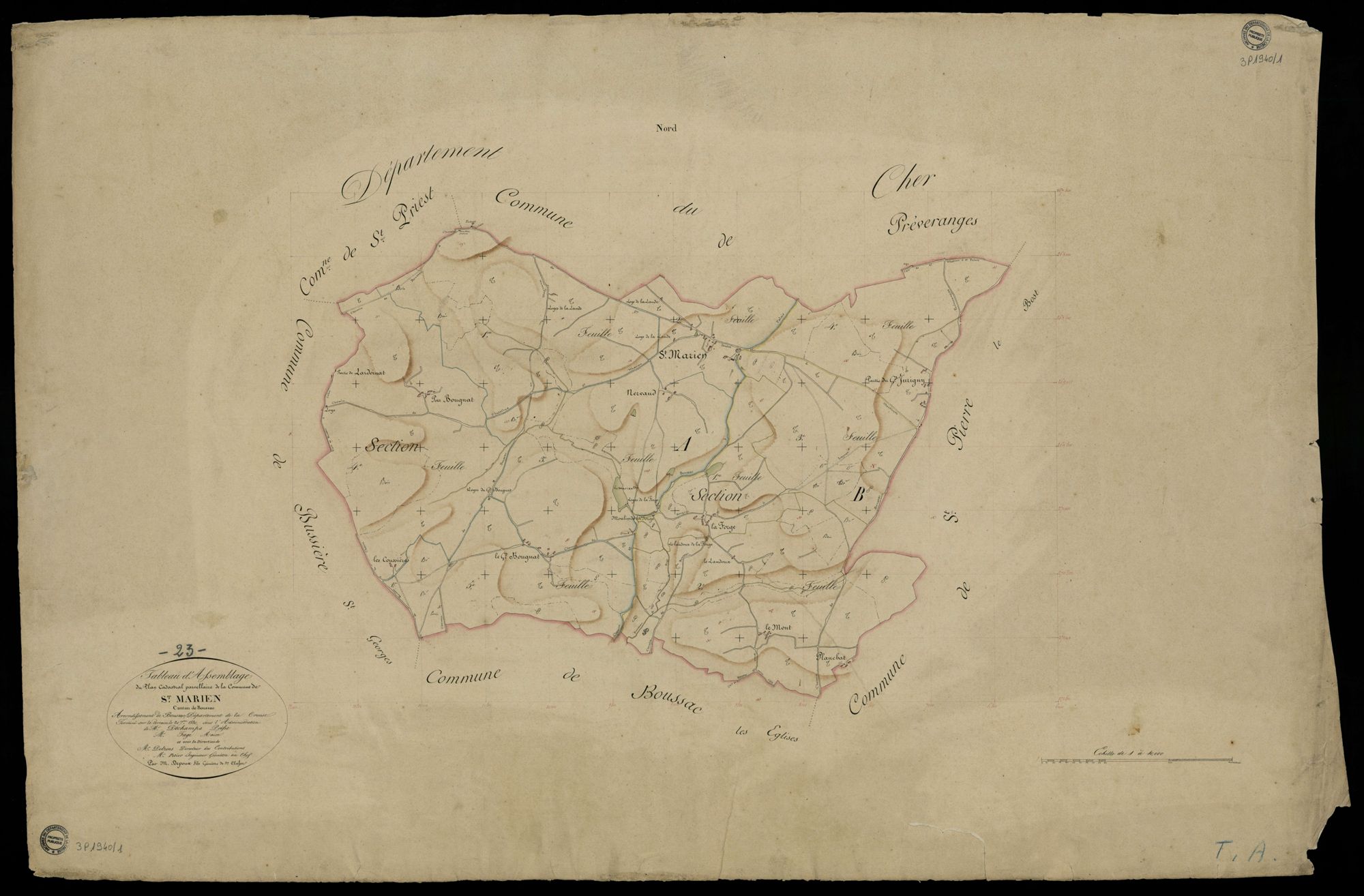 Saint-Marien - Plan parcellaire communal