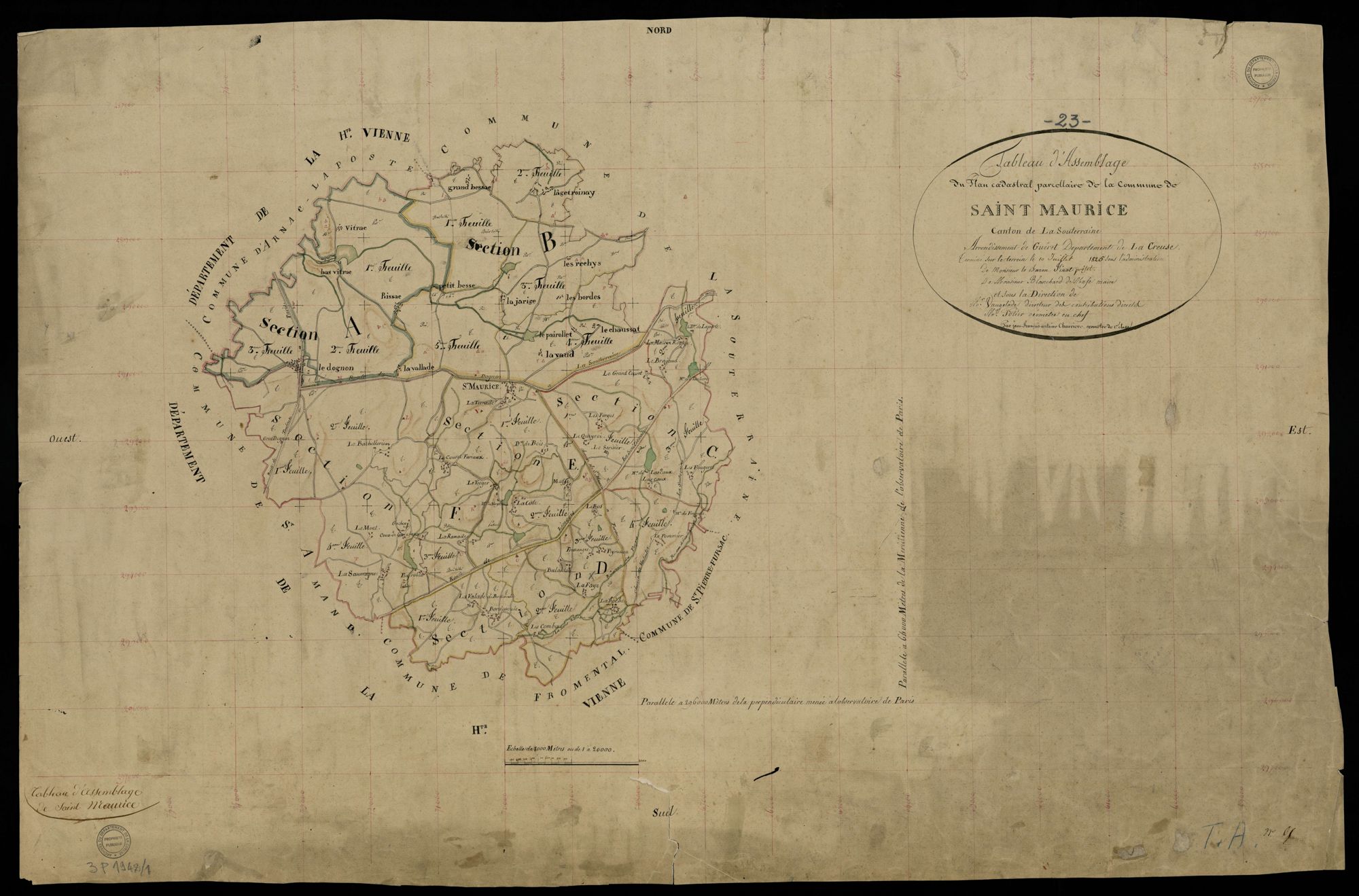 Saint-Maurice-la-Souterraine - Plan parcellaire communal