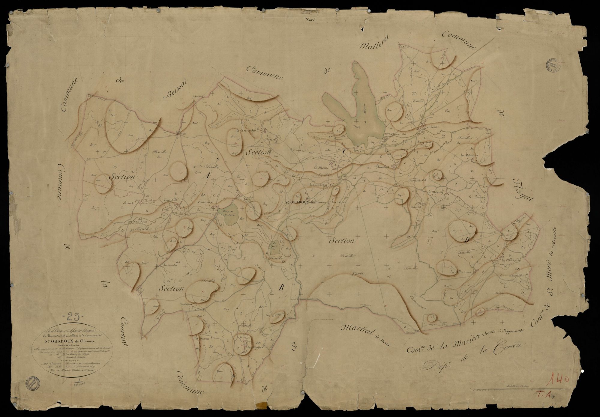 Saint-Oradoux-de-Chirouze - Plan parcellaire communal