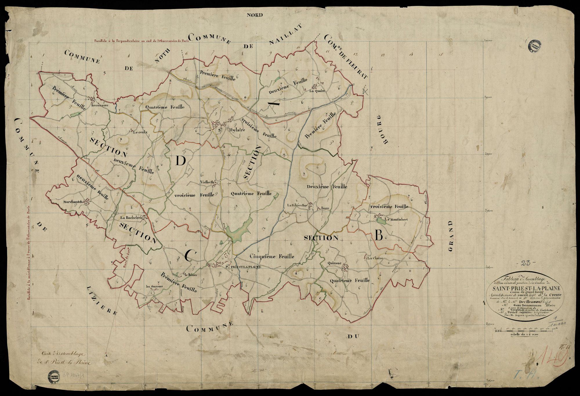Saint-Priest-la-Plaine - Plan parcellaire communal