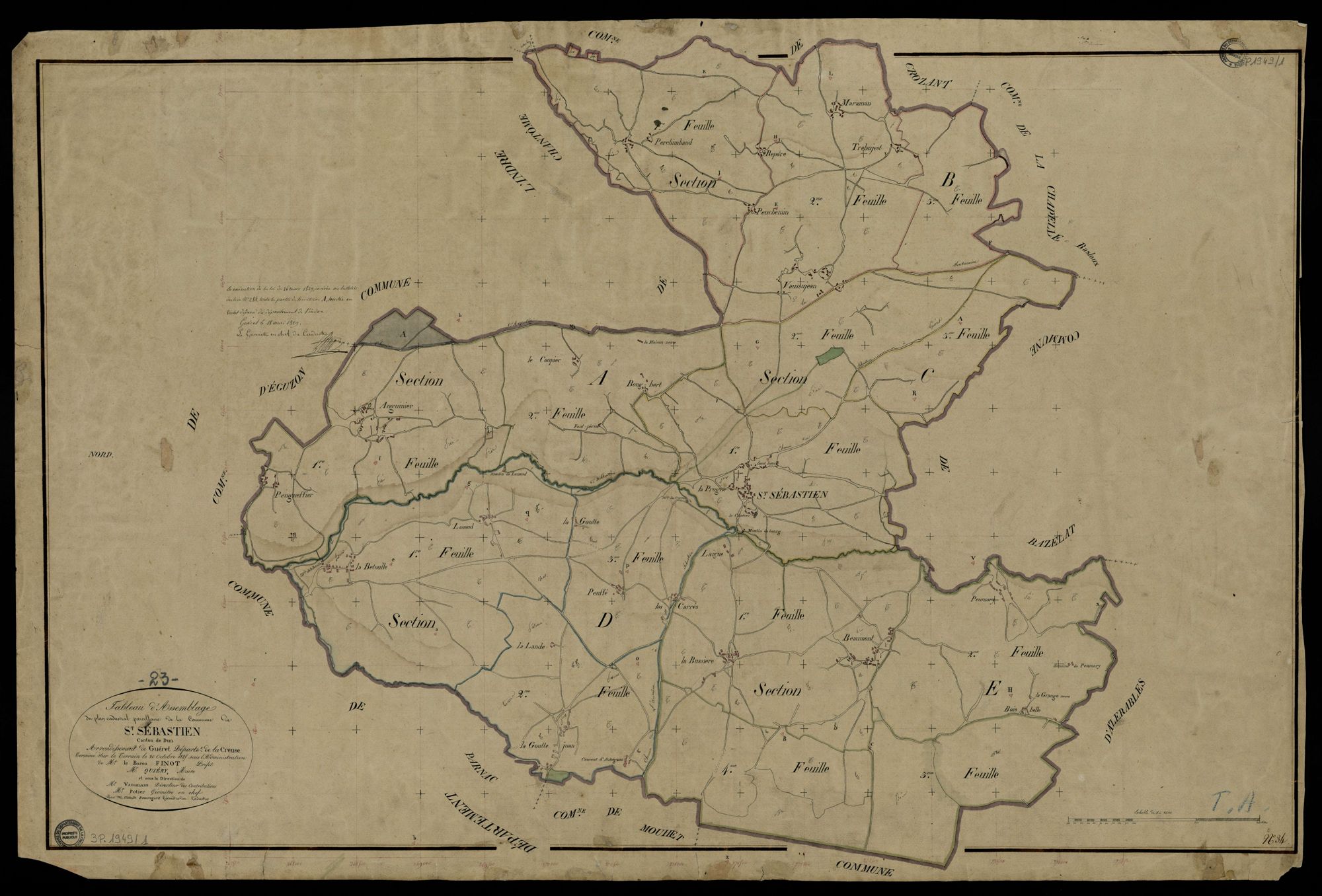 Saint-Sébastien - Plan parcellaire communal
