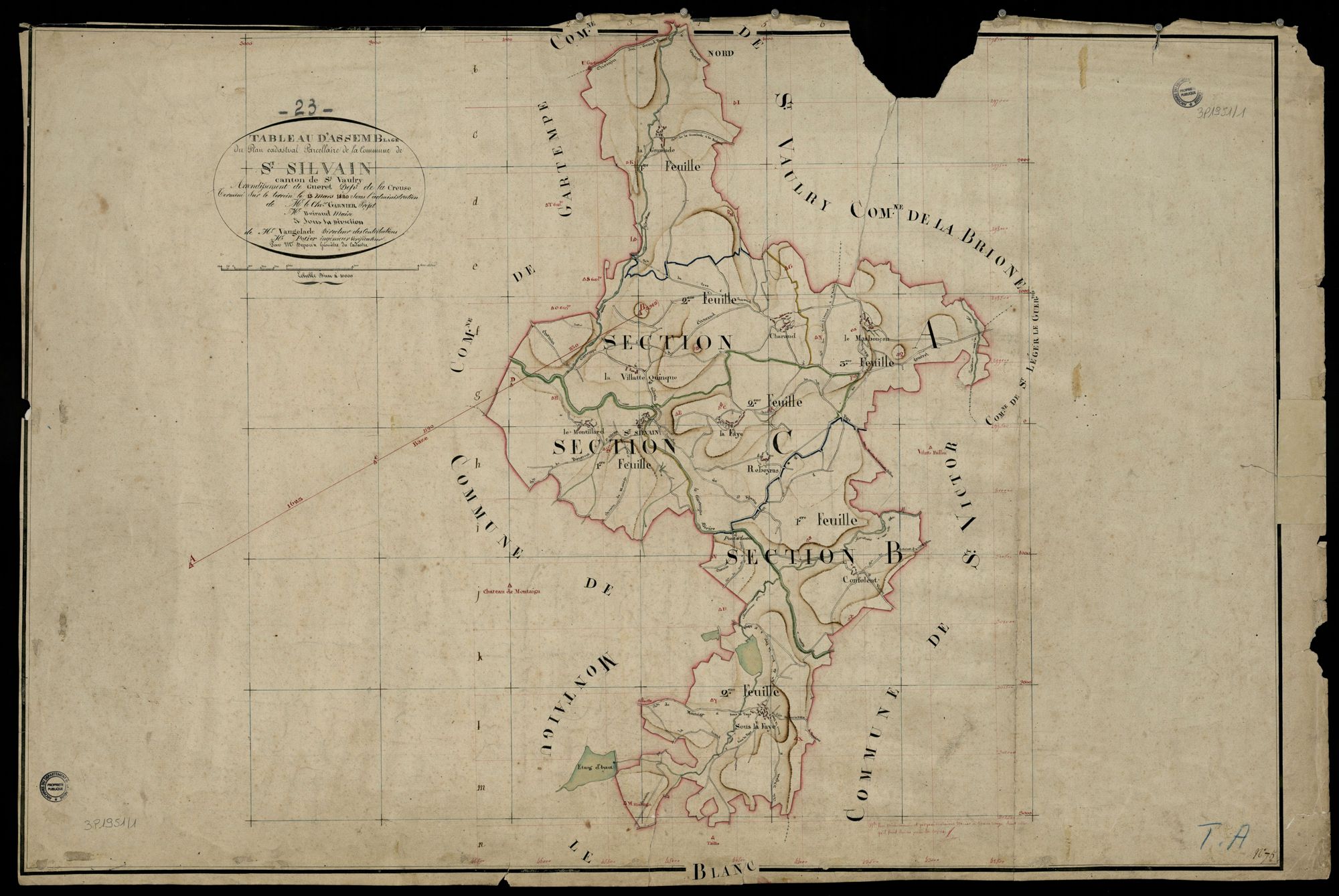 Saint-Silvain-Montaigut - Plan parcellaire communal