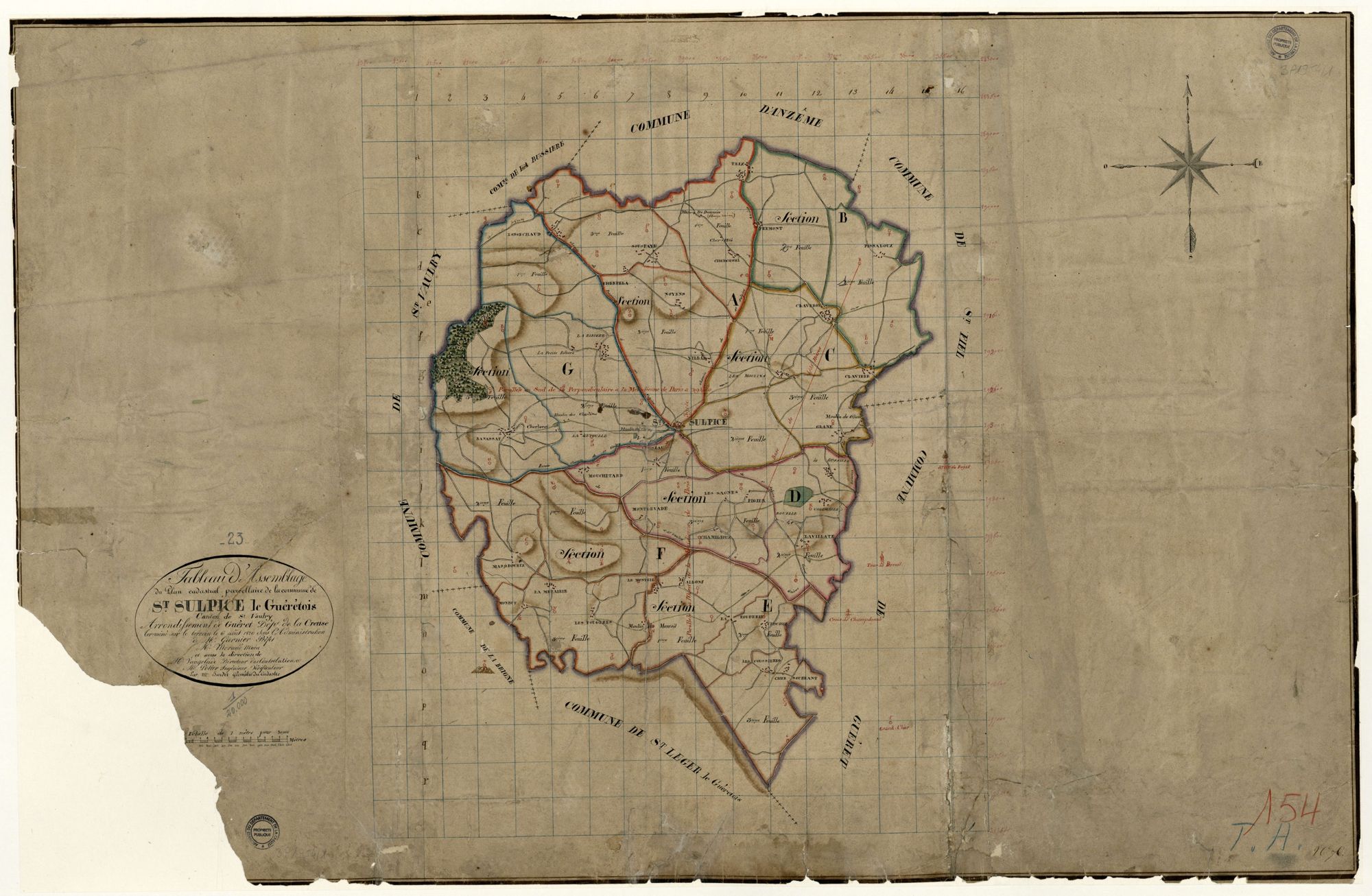 Saint-Sulpice-le-Guérétois - Plan parcellaire communal