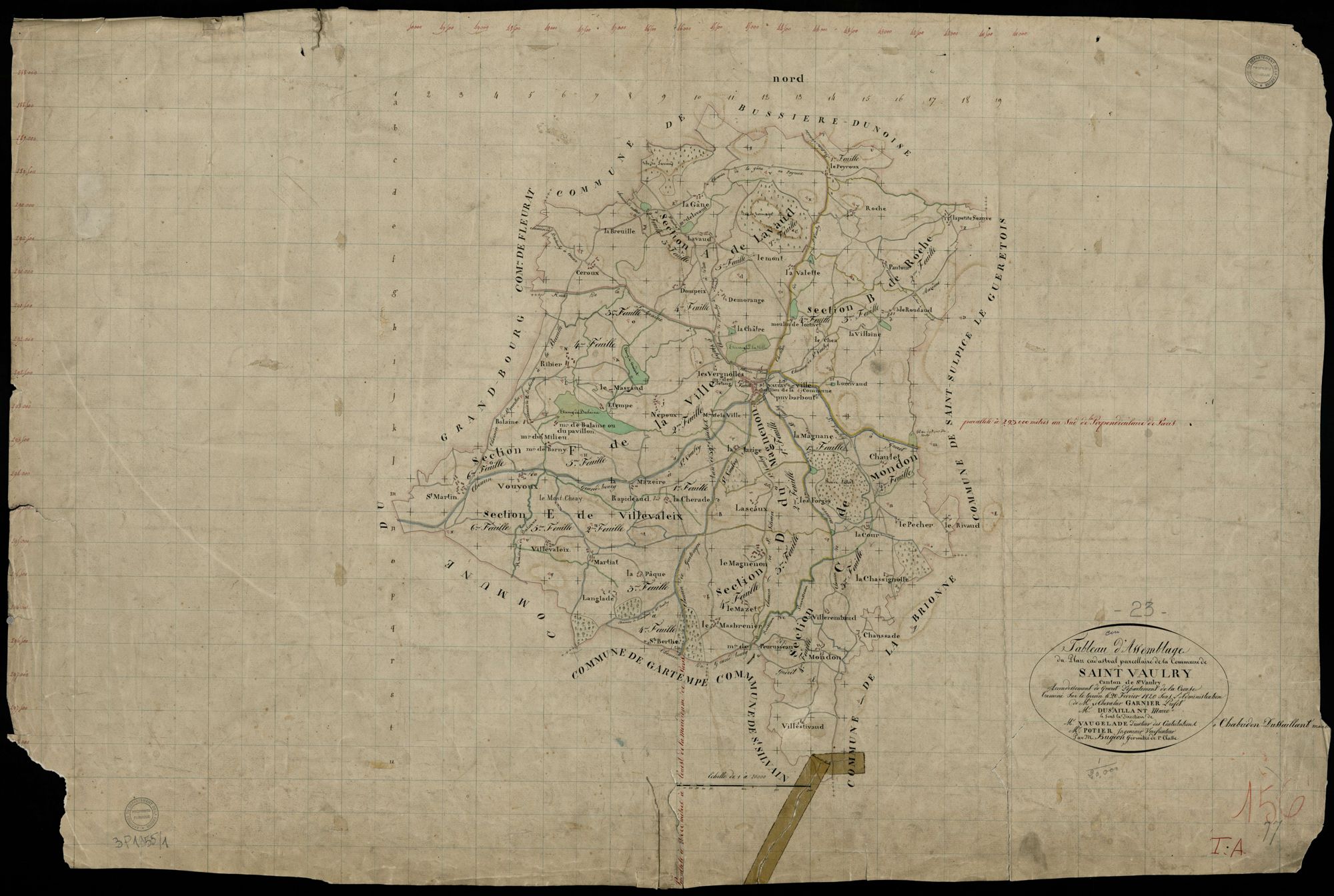 Saint-Vaury - Plan parcellaire communal