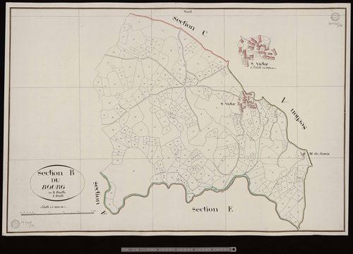Saint-Victor-en-Marche - Section B dite du Bourg (1ère feuille)