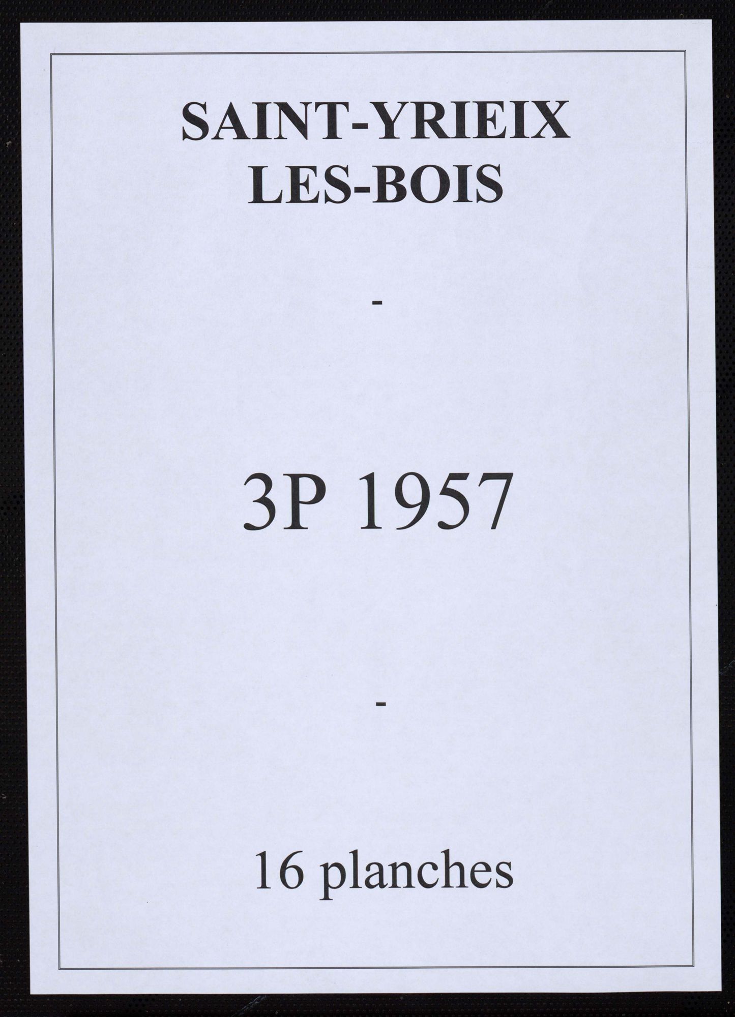 Saint-Yrieix-les-Bois - Plan parcellaire communal