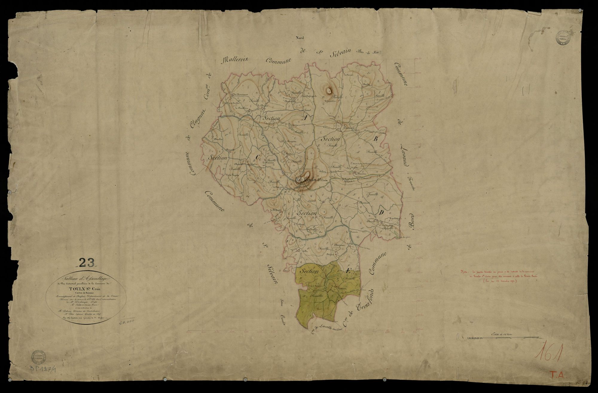 Toulx-Sainte-Croix - Plan parcellaire communal