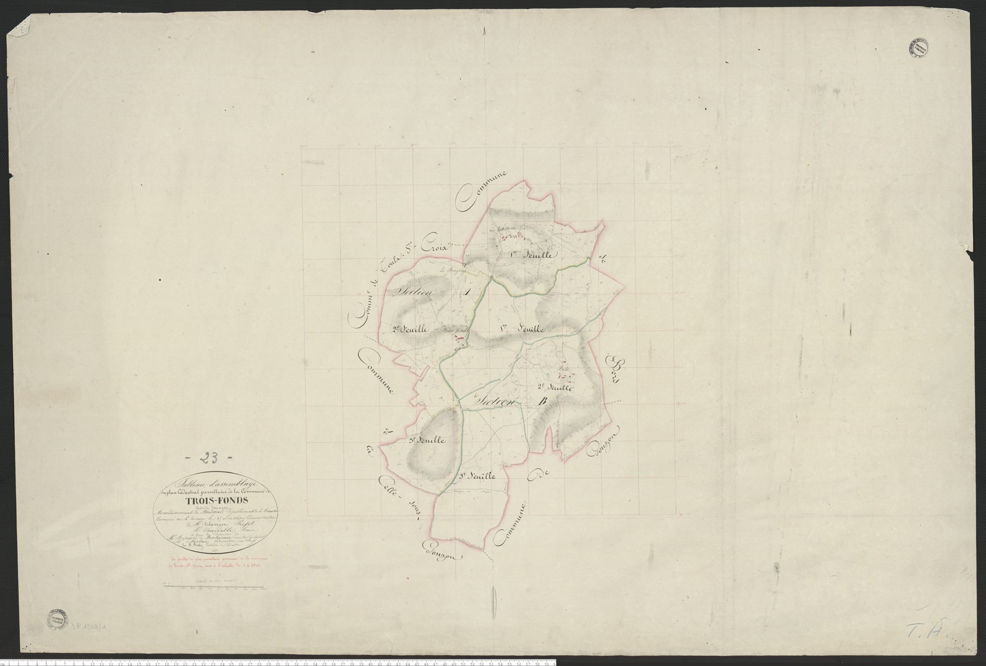 Trois-Fonds - Plan parcellaire communal