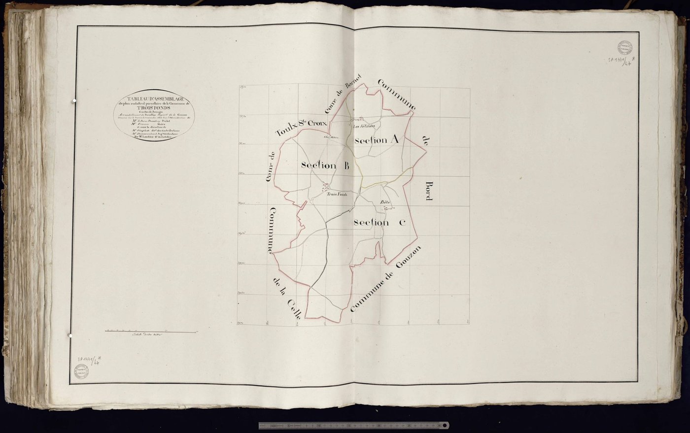 Trois-Fonds - Tableau d'assemblage de la commune