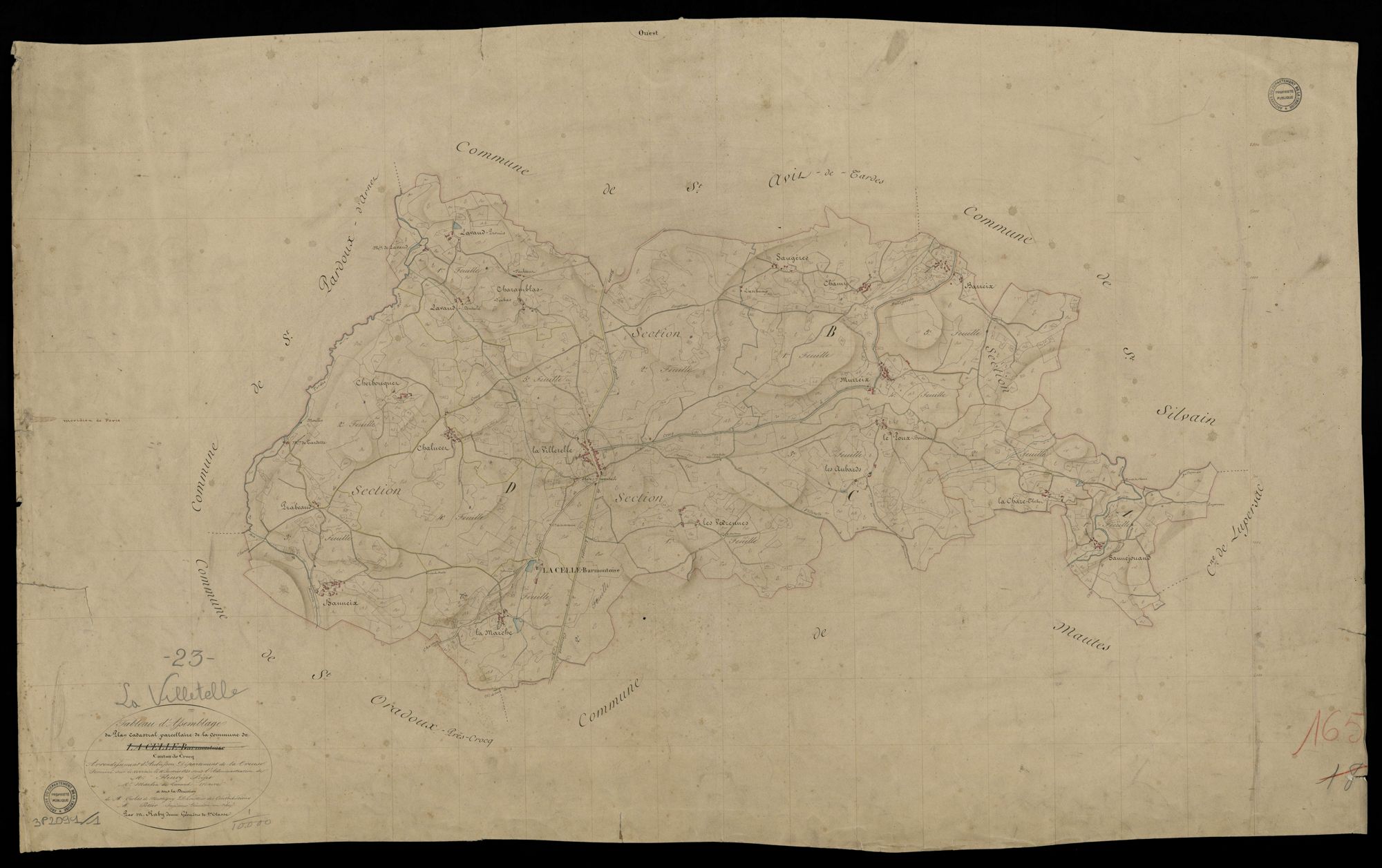 La Villetelle - Plan parcellaire communal