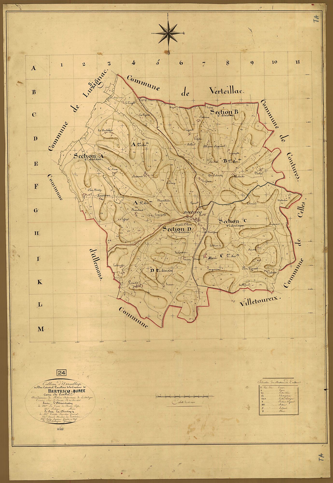 Bertric-Burée - Tableau d'assemblage