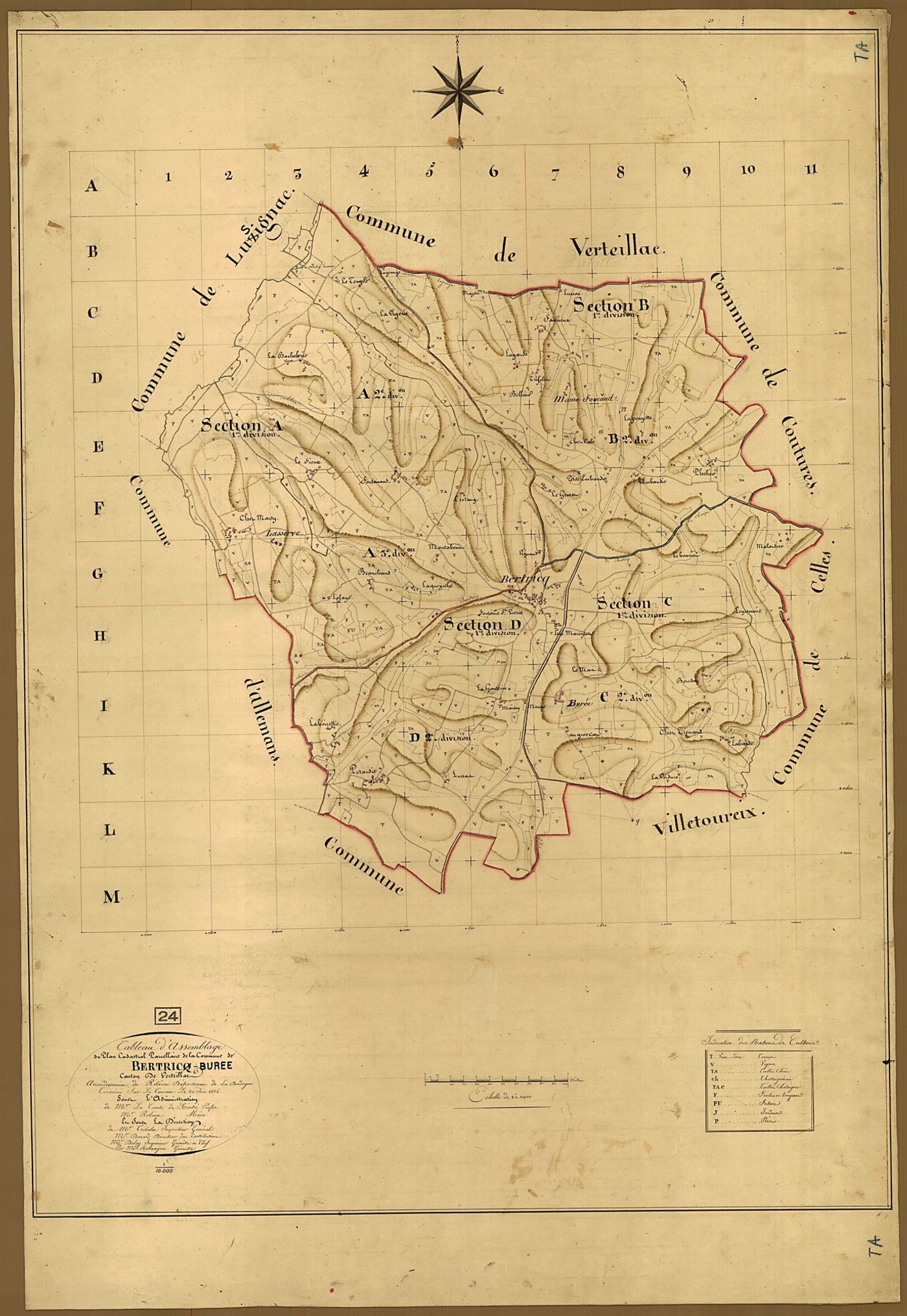 Bertric-Burée - Tableau d'assemblage