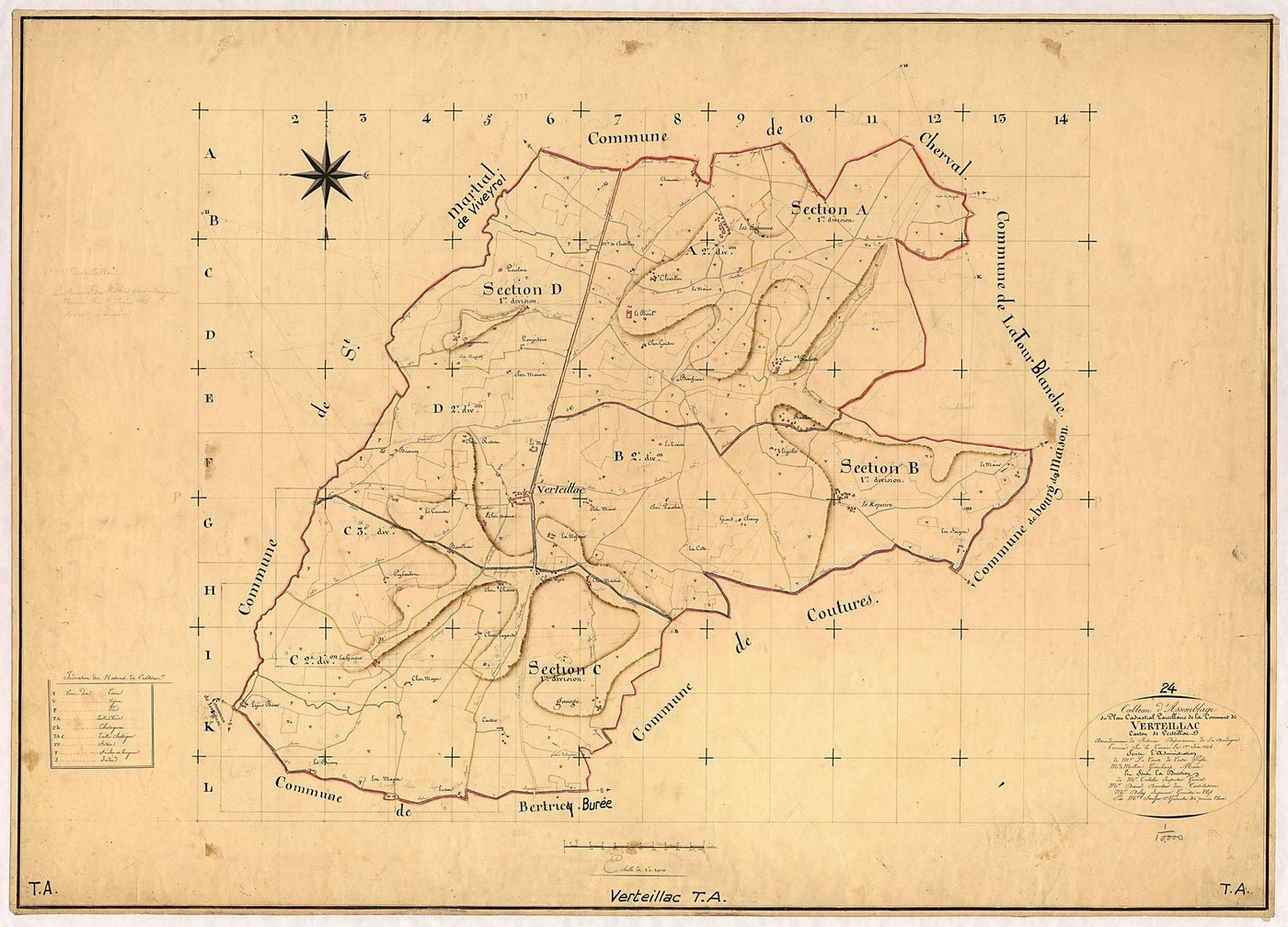 Verteillac - Tableau d'assemblage