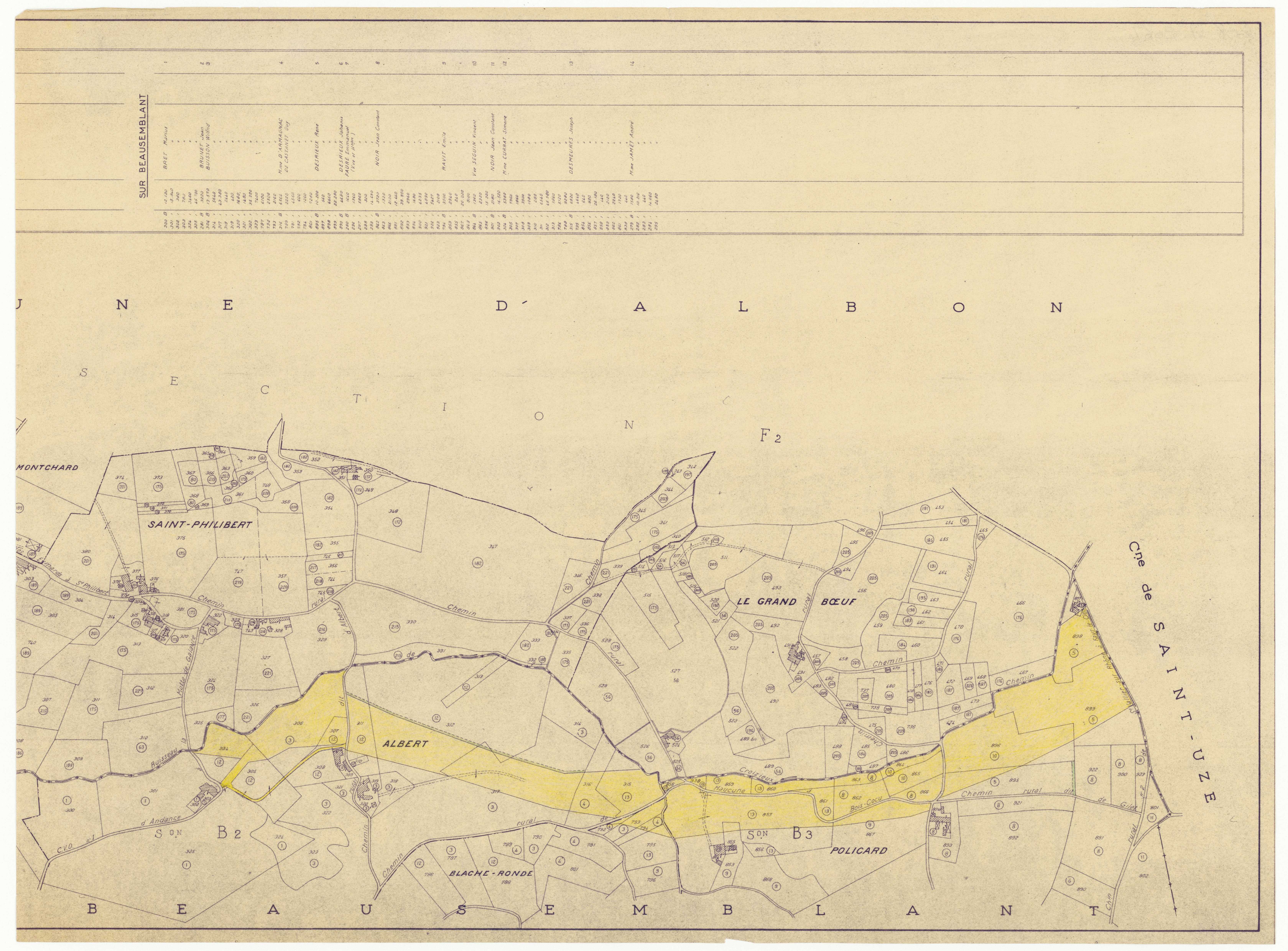 Plan parcellaire. s.d.