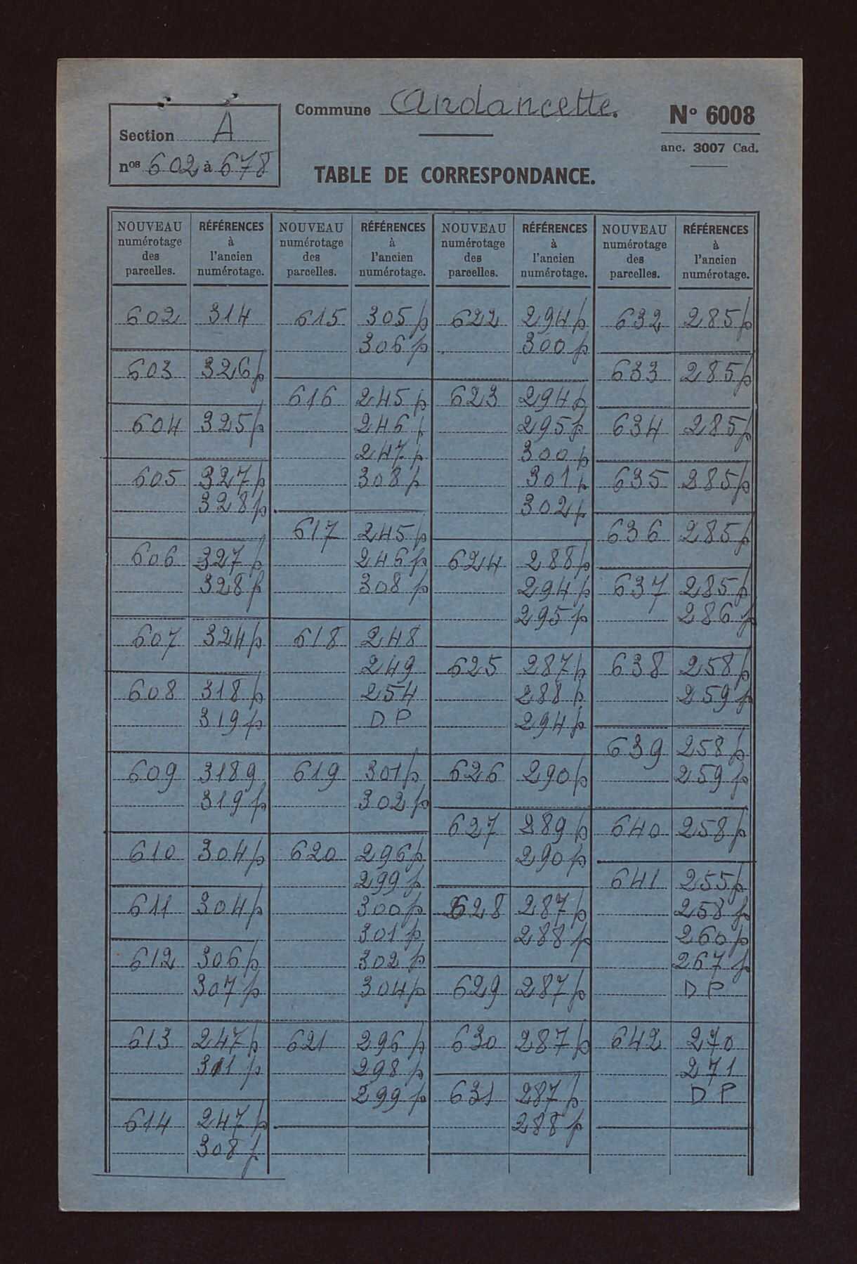 Sections A et B.