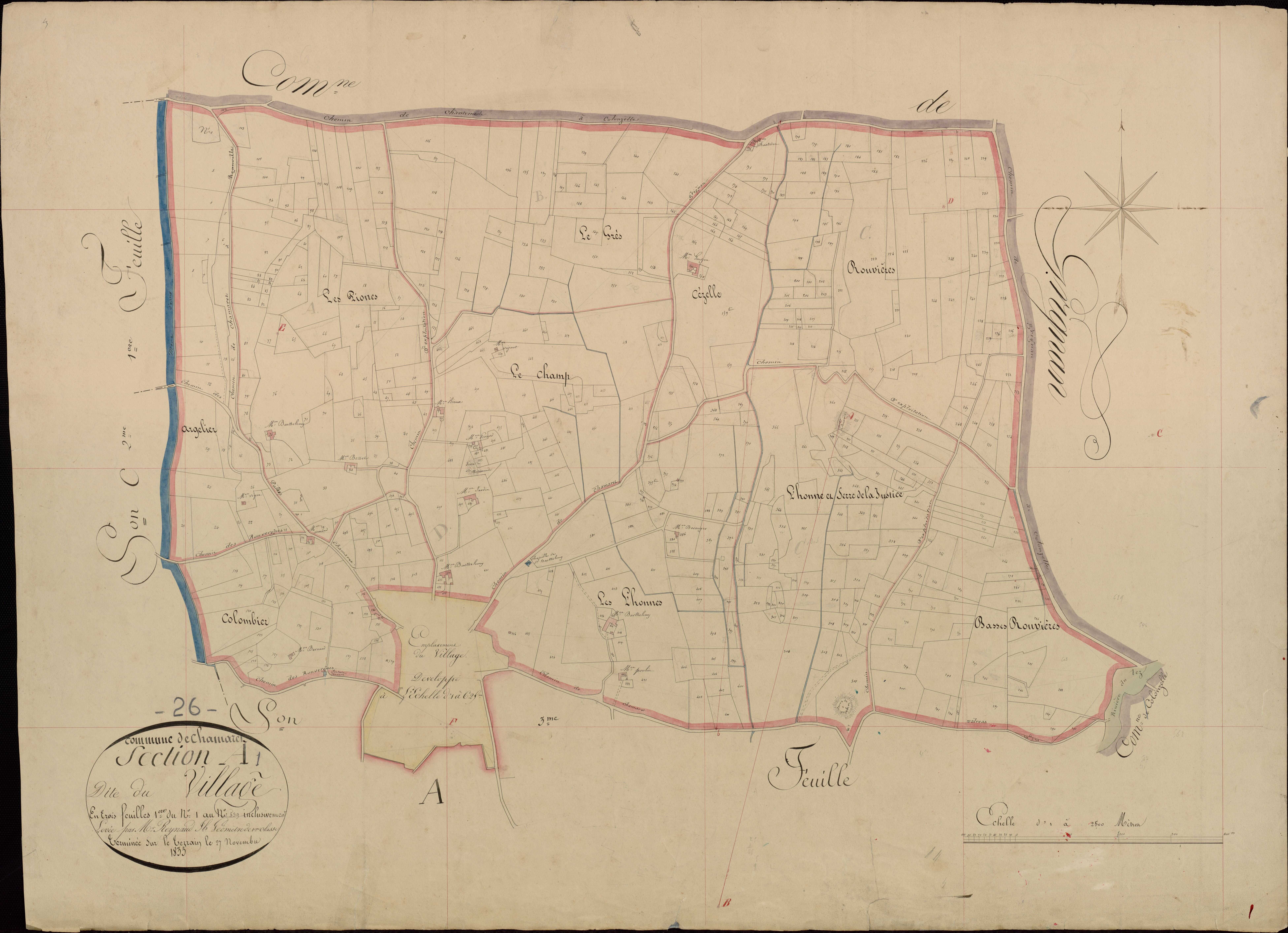 Section A1, Village (le). Village (agrandissement sur A2).